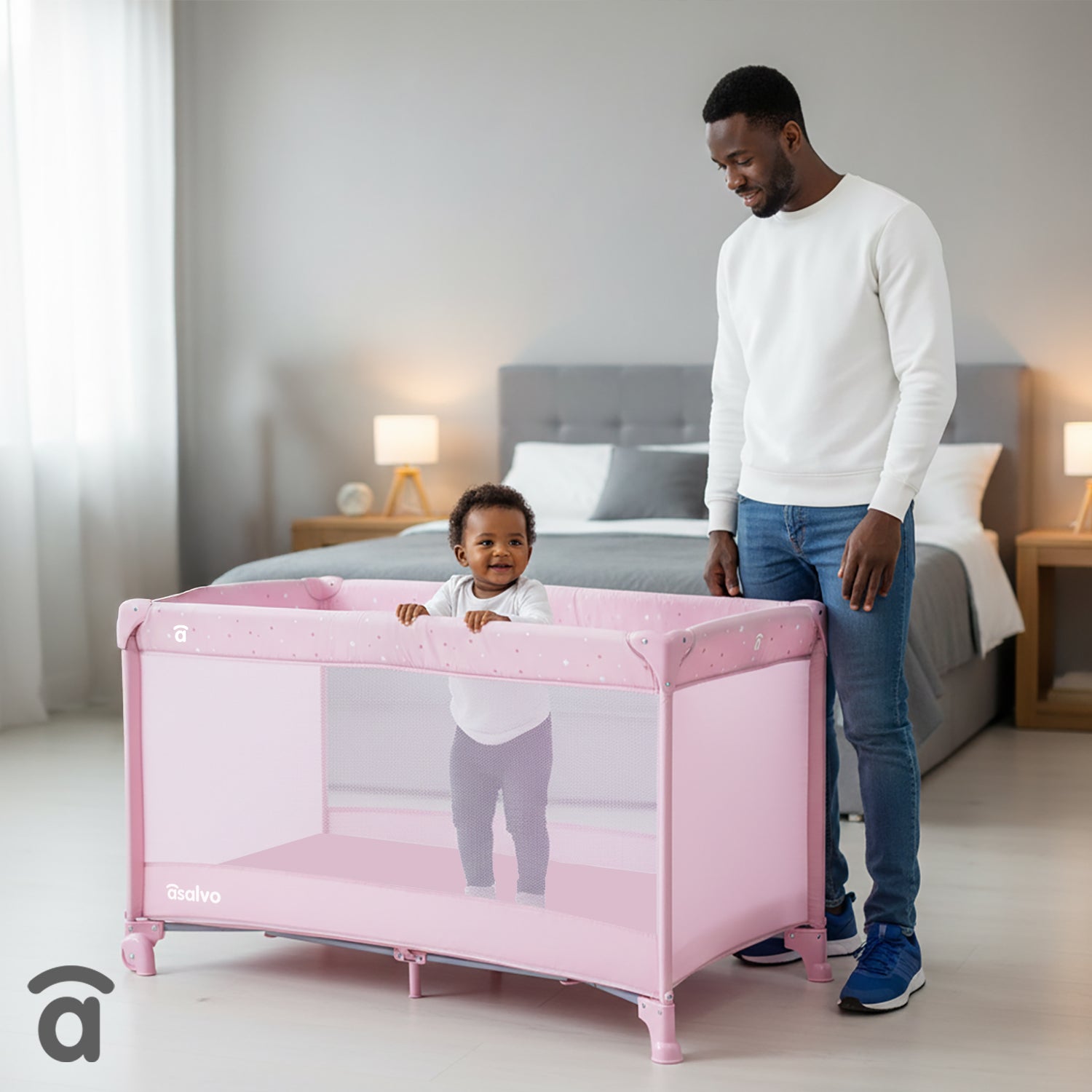 Cuna de Viaje Baleares 2 rosa