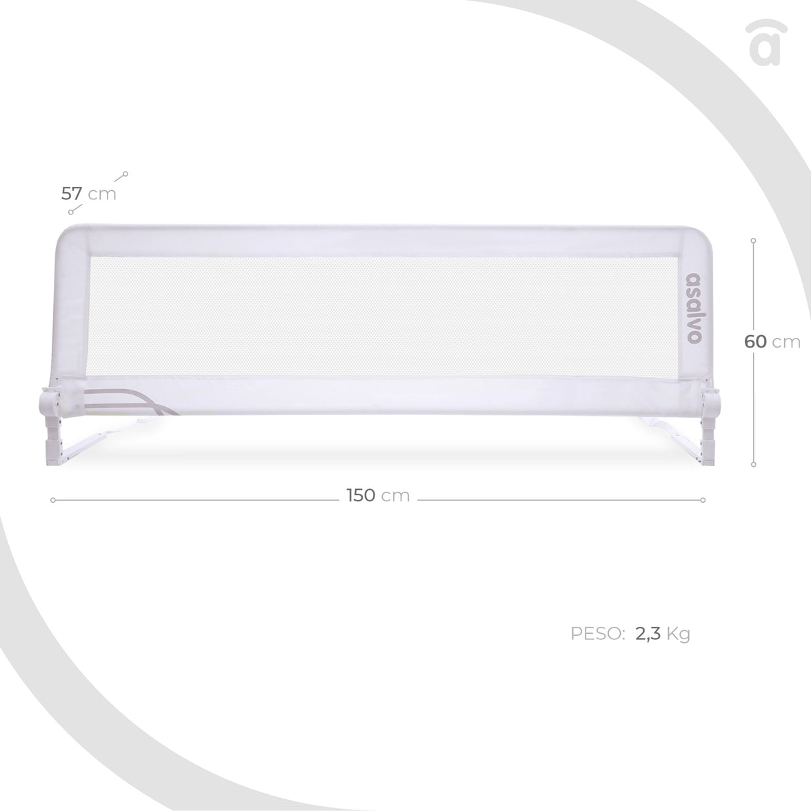 150cm 2-1 Bed Barrier for Trundle or Standard Bed White