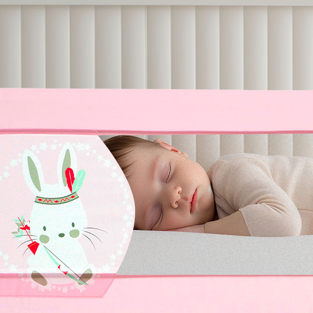 150cm 2-1 Bed Barrier for Nest or Standard Bed Pink Tippi Bunny