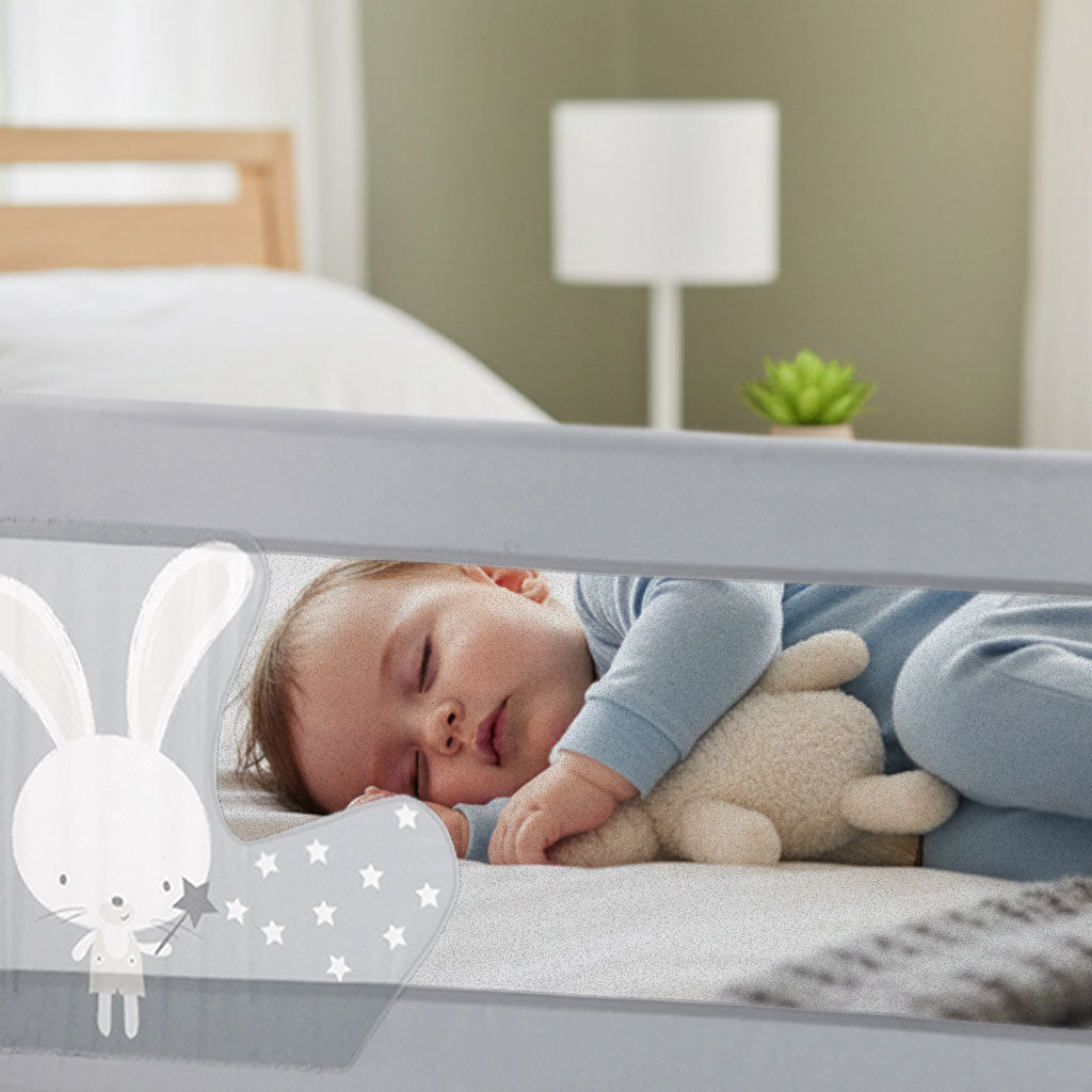 150cm 2-1 Bed Barrier for Nest or Standard Bed Gray Bunny