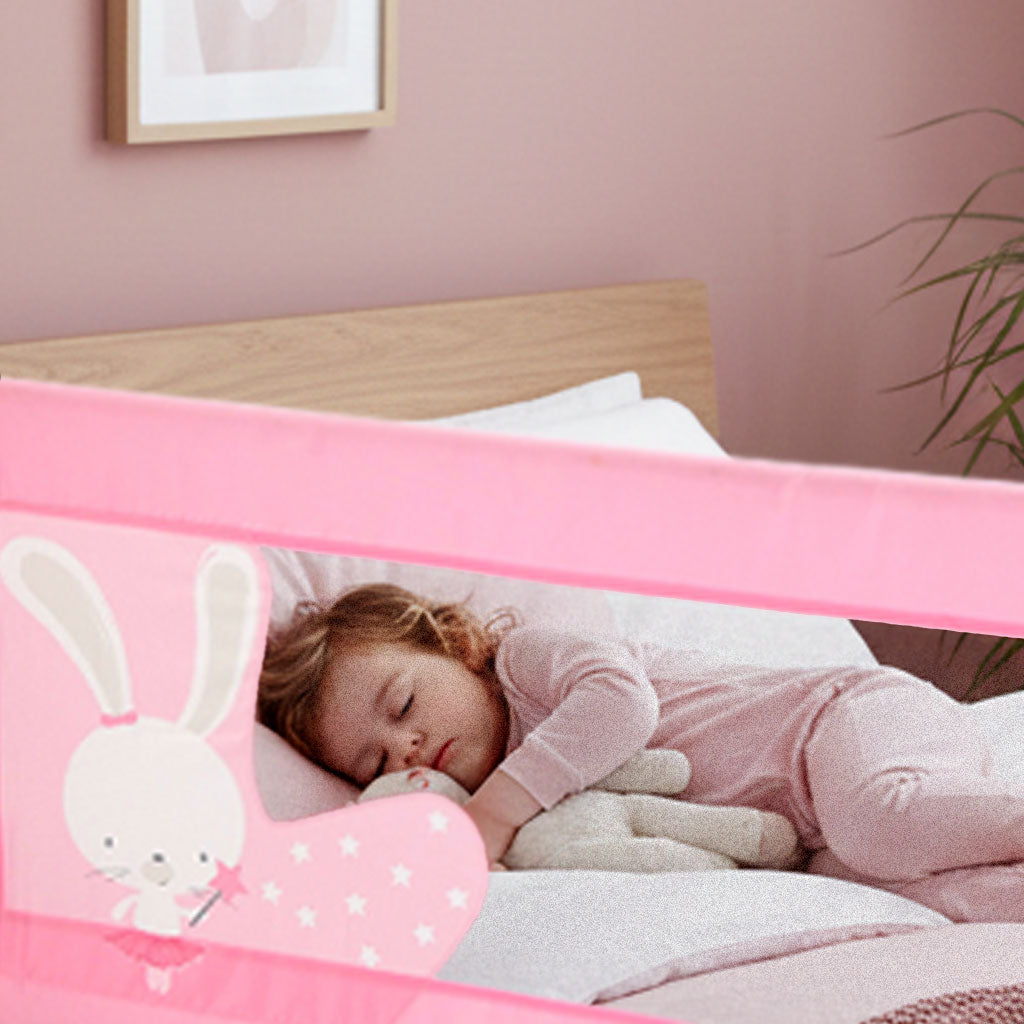 150cm 2-1 Bed Barrier for Nest or Standard Bed Pink Bunny