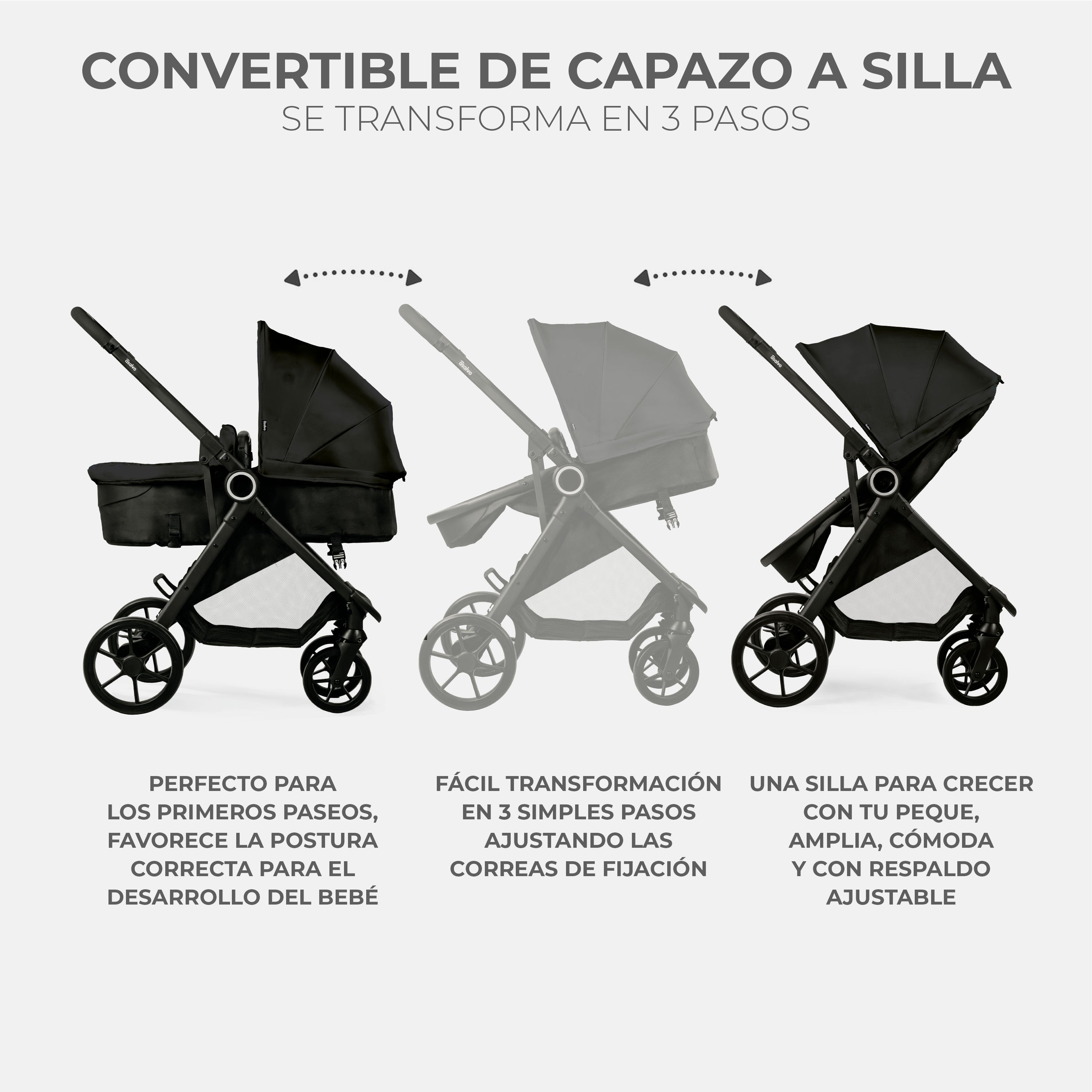 Black Happy Convertible Trio