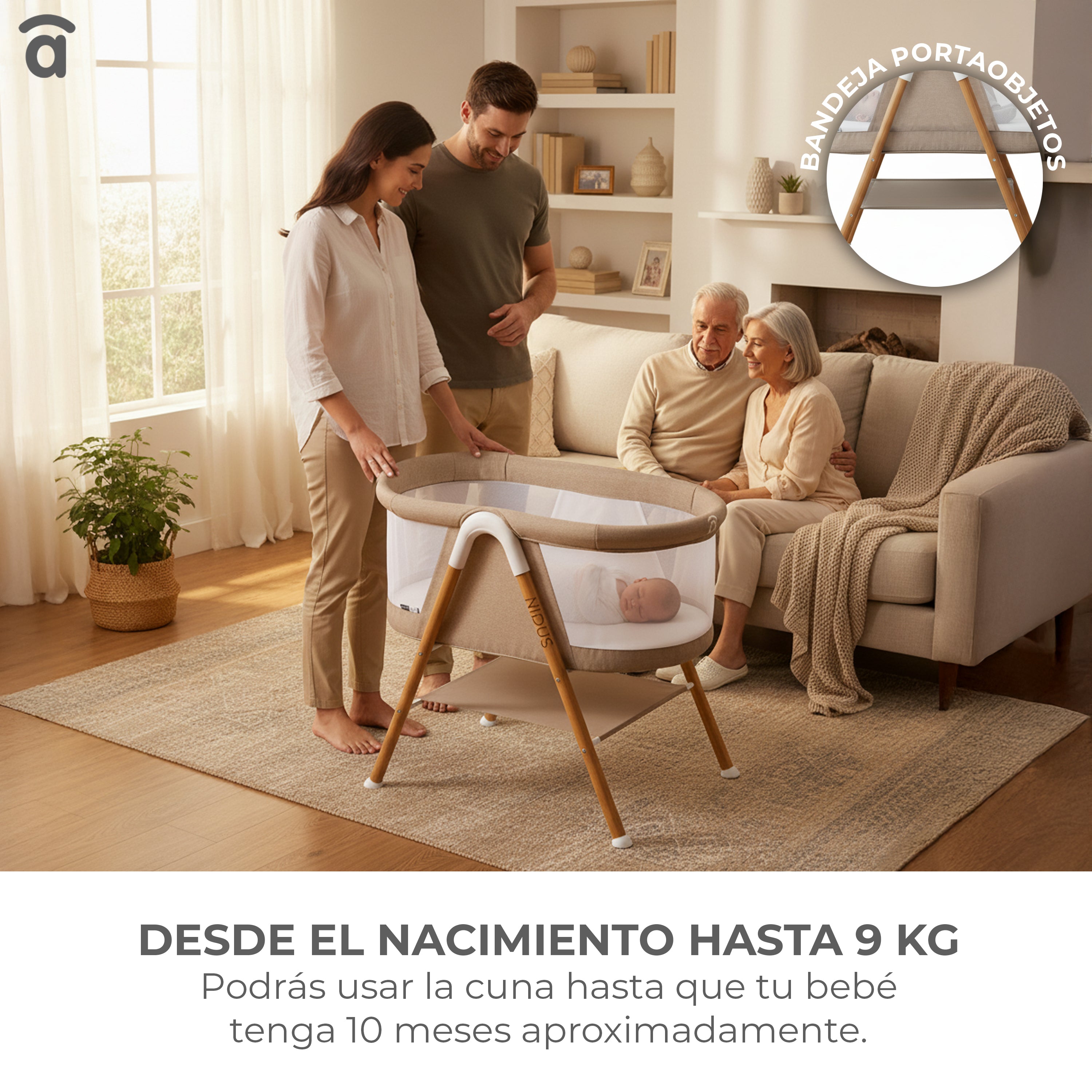 Nidus Beige Mini Crib