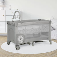 Baby Lion Complete Duo Travel Crib Gray