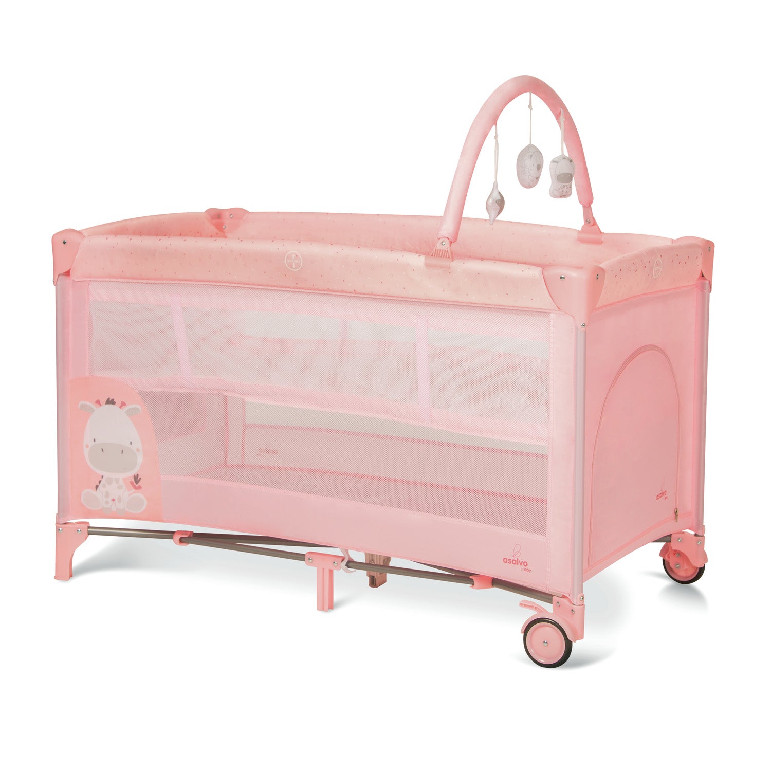 Travel Crib Complete Duo Baby Giraffe Pink