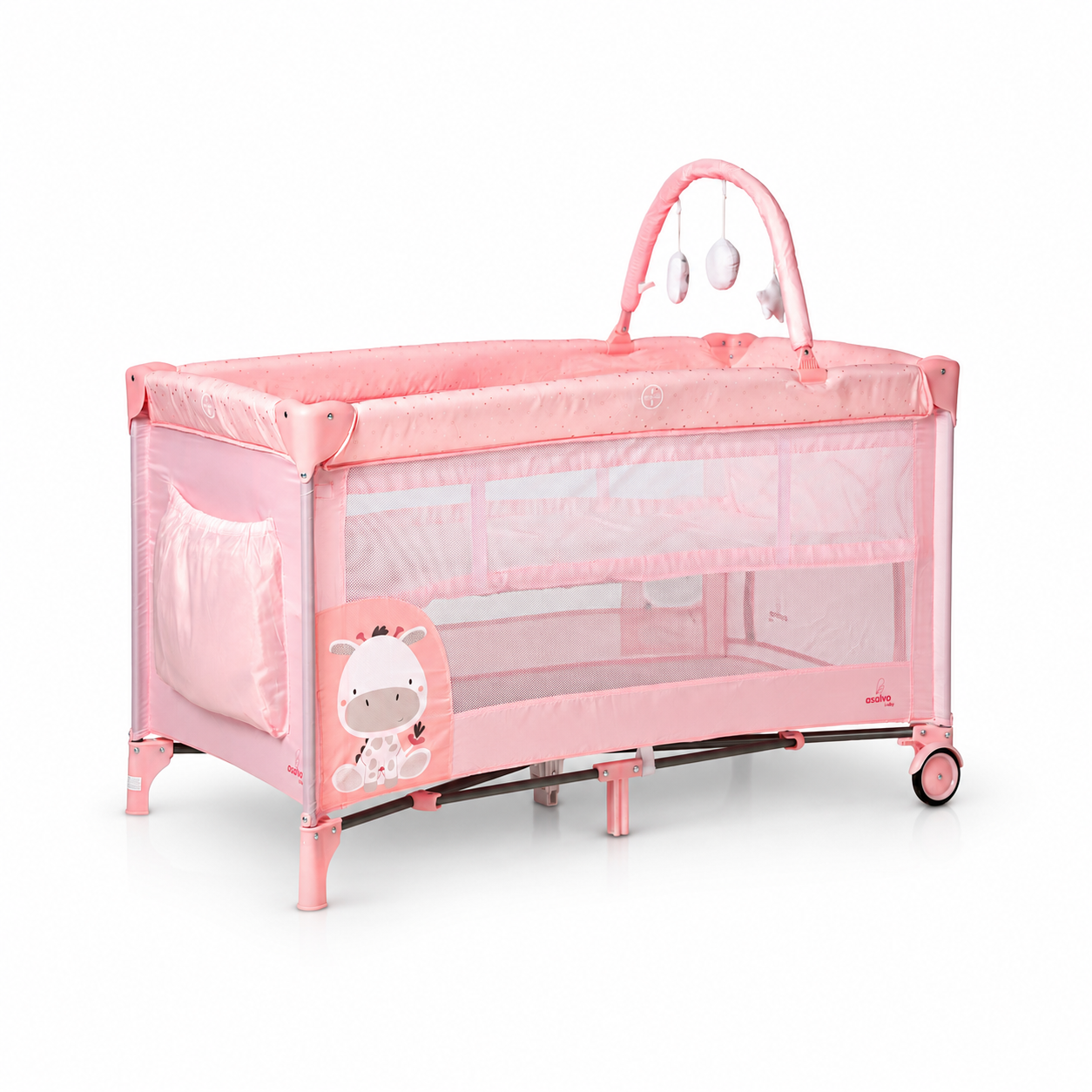 Berço de Viagem Complete Duo Baby Girafa Rosa