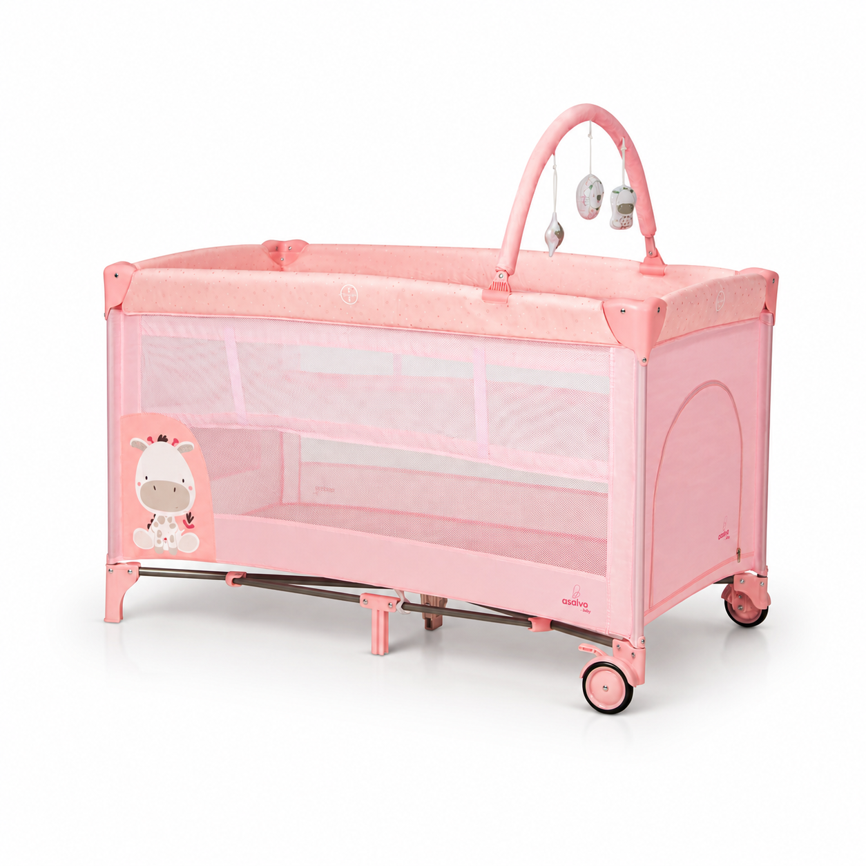 Berço de Viagem Complete Duo Baby Girafa Rosa
