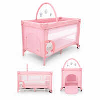 Berço de Viagem Complete Duo Baby Girafa Rosa