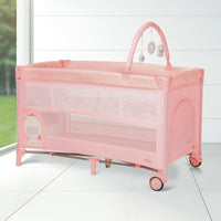 Travel Crib Complete Duo Baby Giraffe Pink
