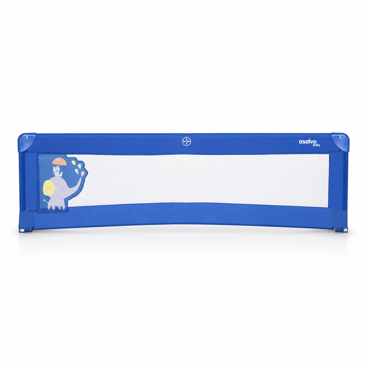 Barreira de cama de 150 cm para cama padrão elefante azul