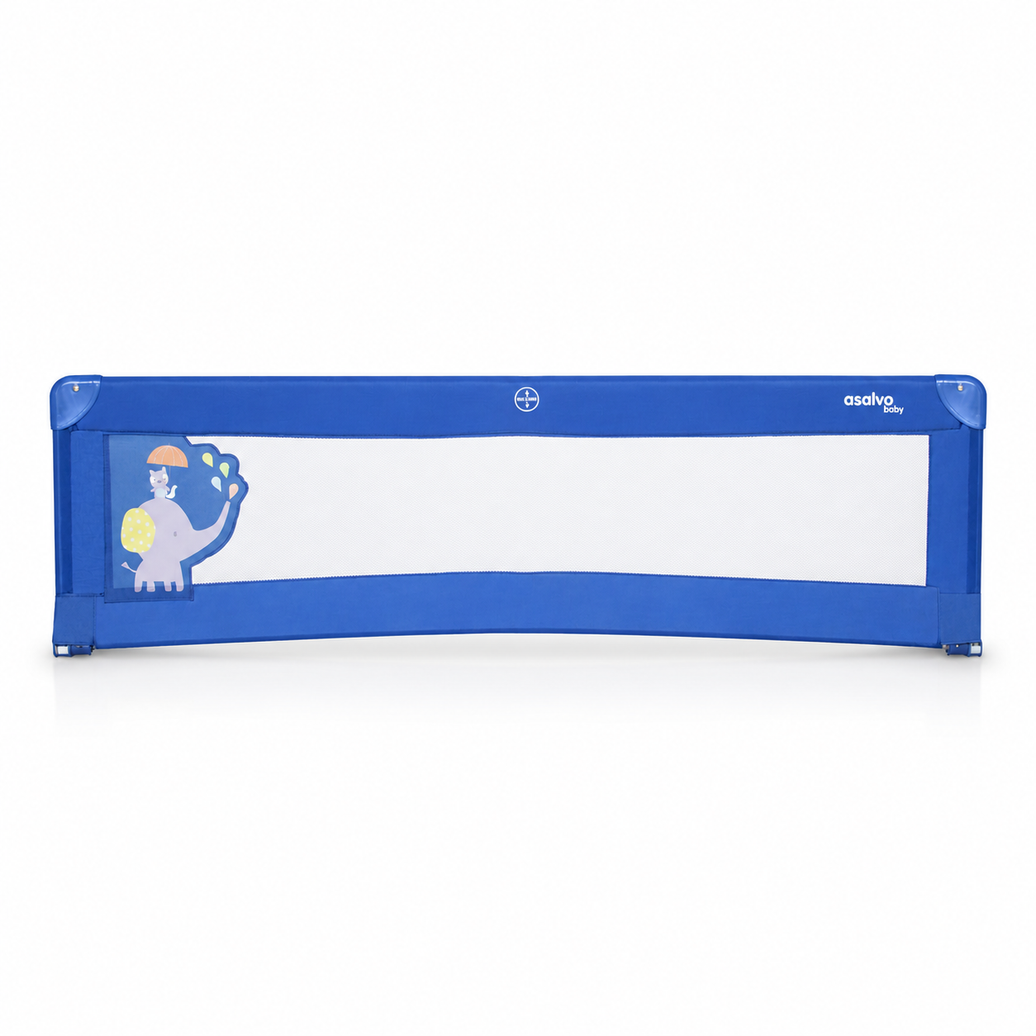 Barreira de cama de 150 cm para cama padrão elefante azul