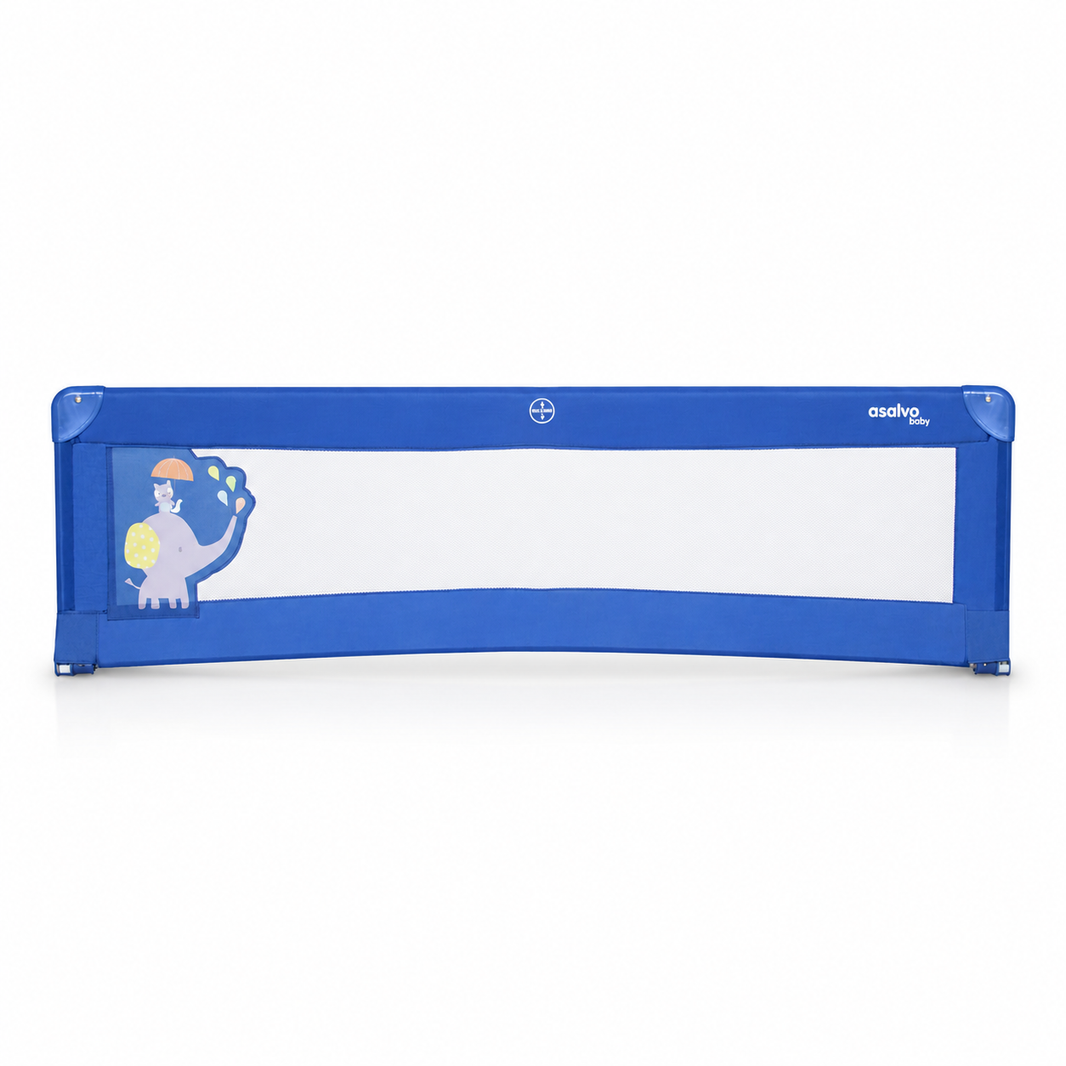 Barreira de cama de 150 cm para cama padrão elefante azul