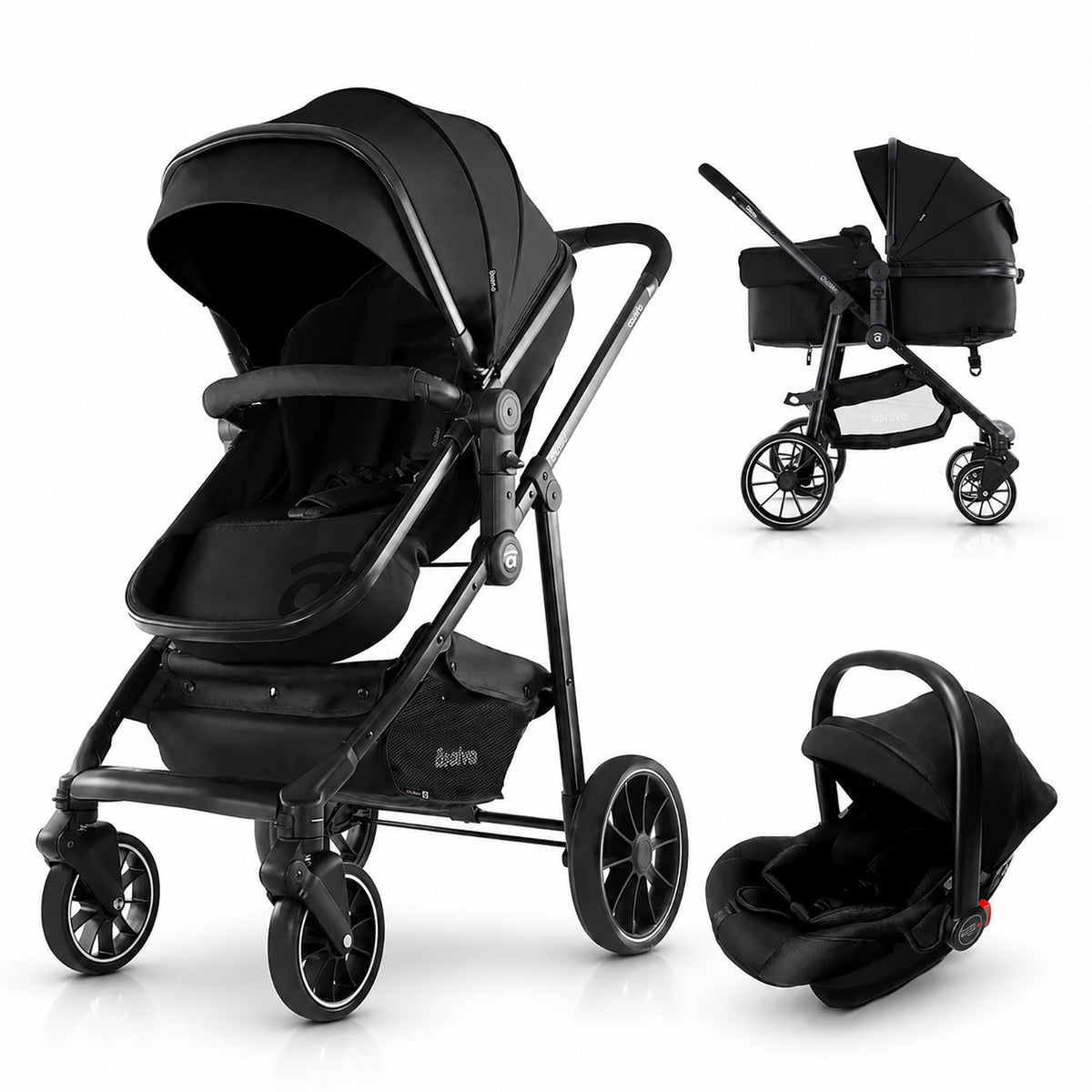 Dubai convertible trio 2 black - Baby strollers
