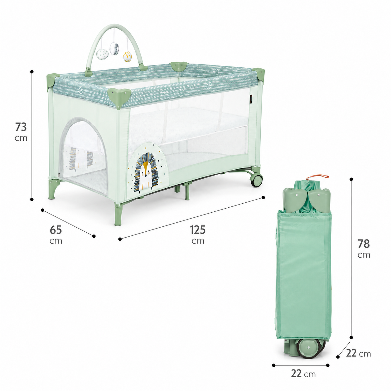 Complet Duo Hedgehog travel cot
