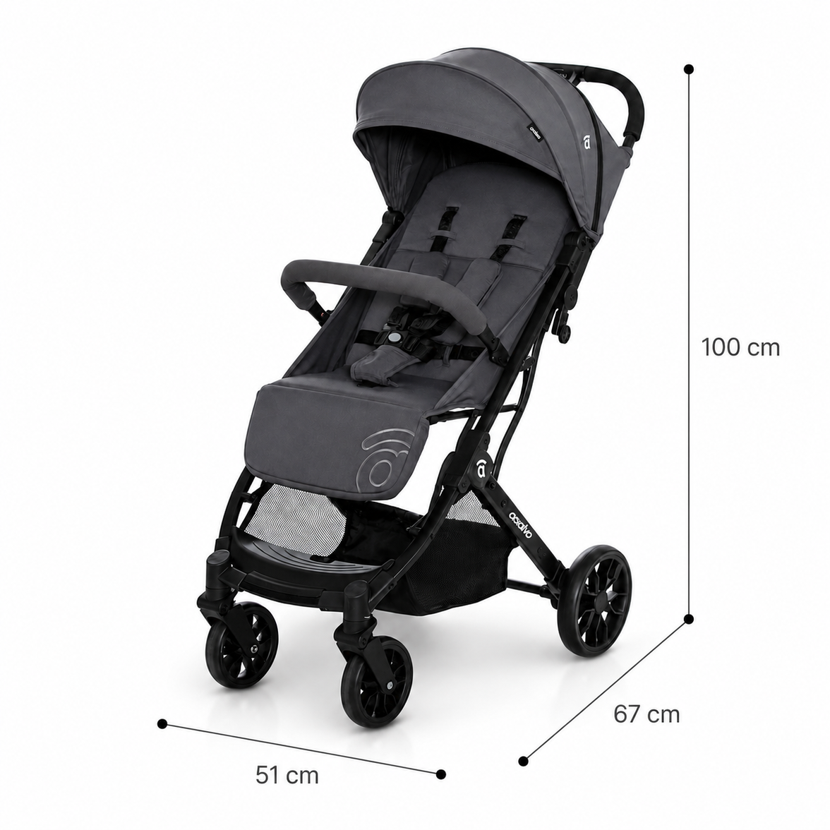 Carrinho de passeio Kubic 2 cinza