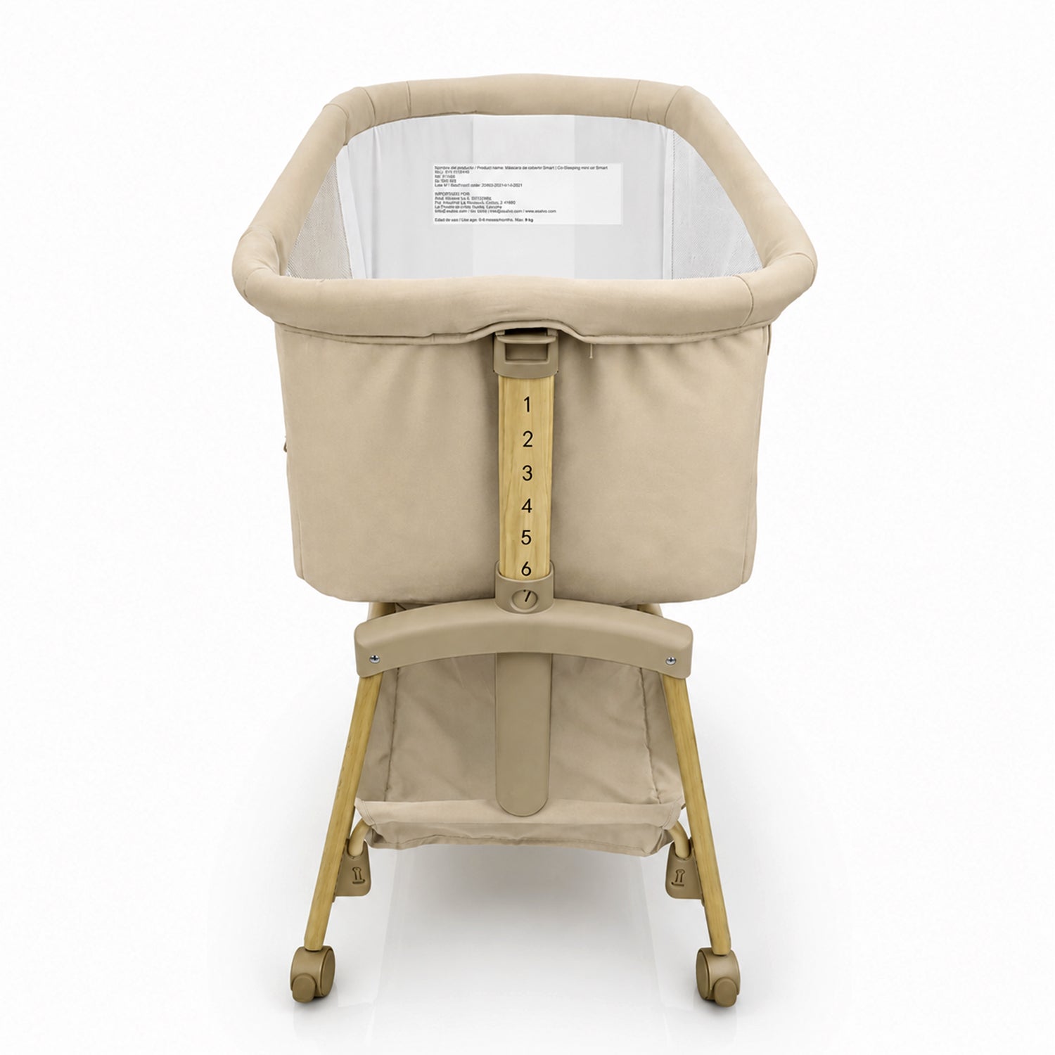 Smart beige co-sleeping mini crib