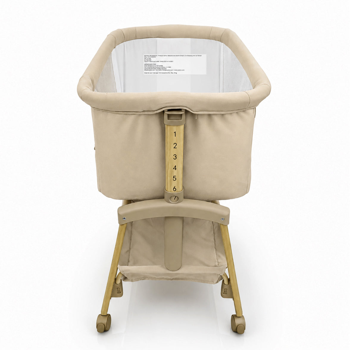Smart beige co-sleeping mini crib