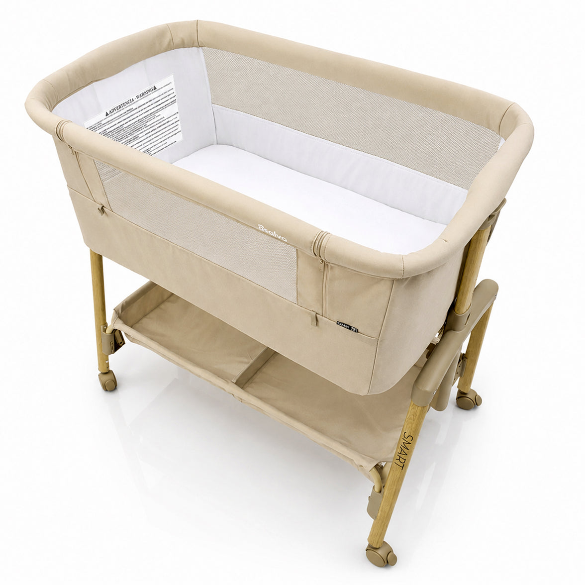 Smart beige co-sleeping mini crib