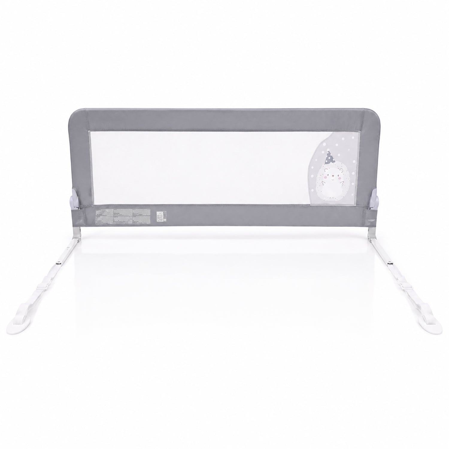 Barreira de Cama 2-em-1 de 150cm para Cama Divã ou Standard Ouriço Cinzento