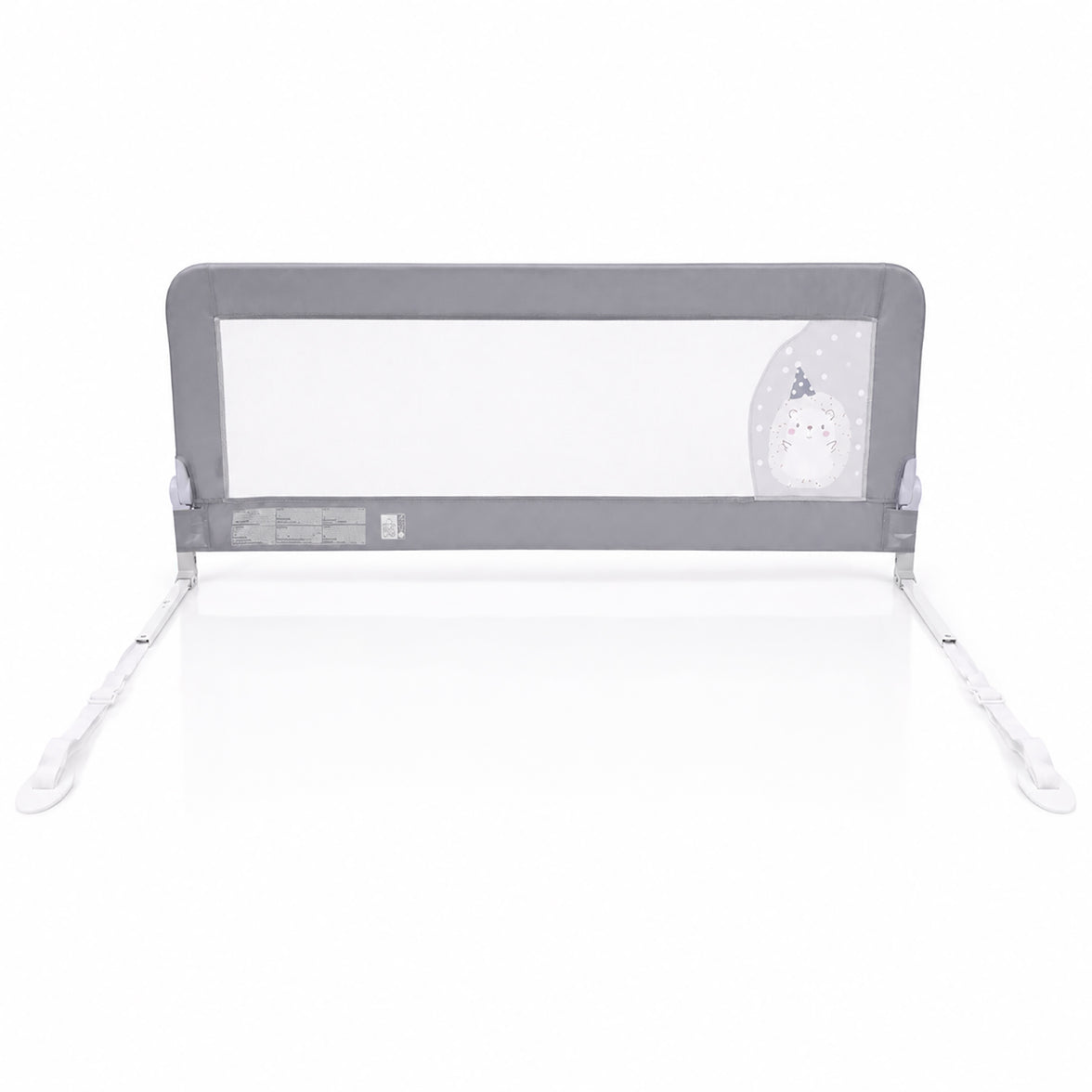 Barreira de Cama 2-em-1 de 150cm para Cama Divã ou Standard Ouriço Cinzento