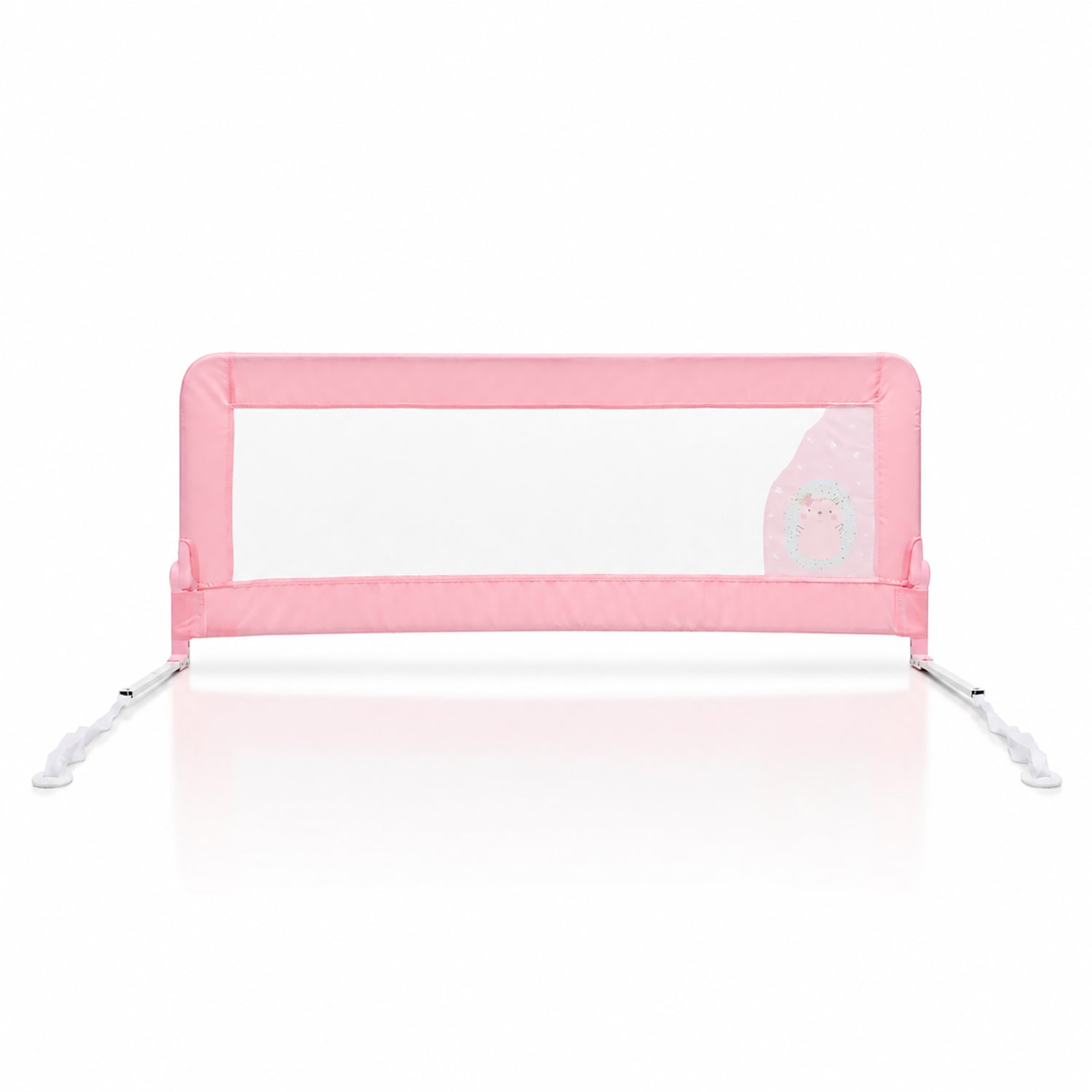 Barreira de Cama 2-em-1 de 150cm para Cama Ninho ou Standard Ouriço Rosa