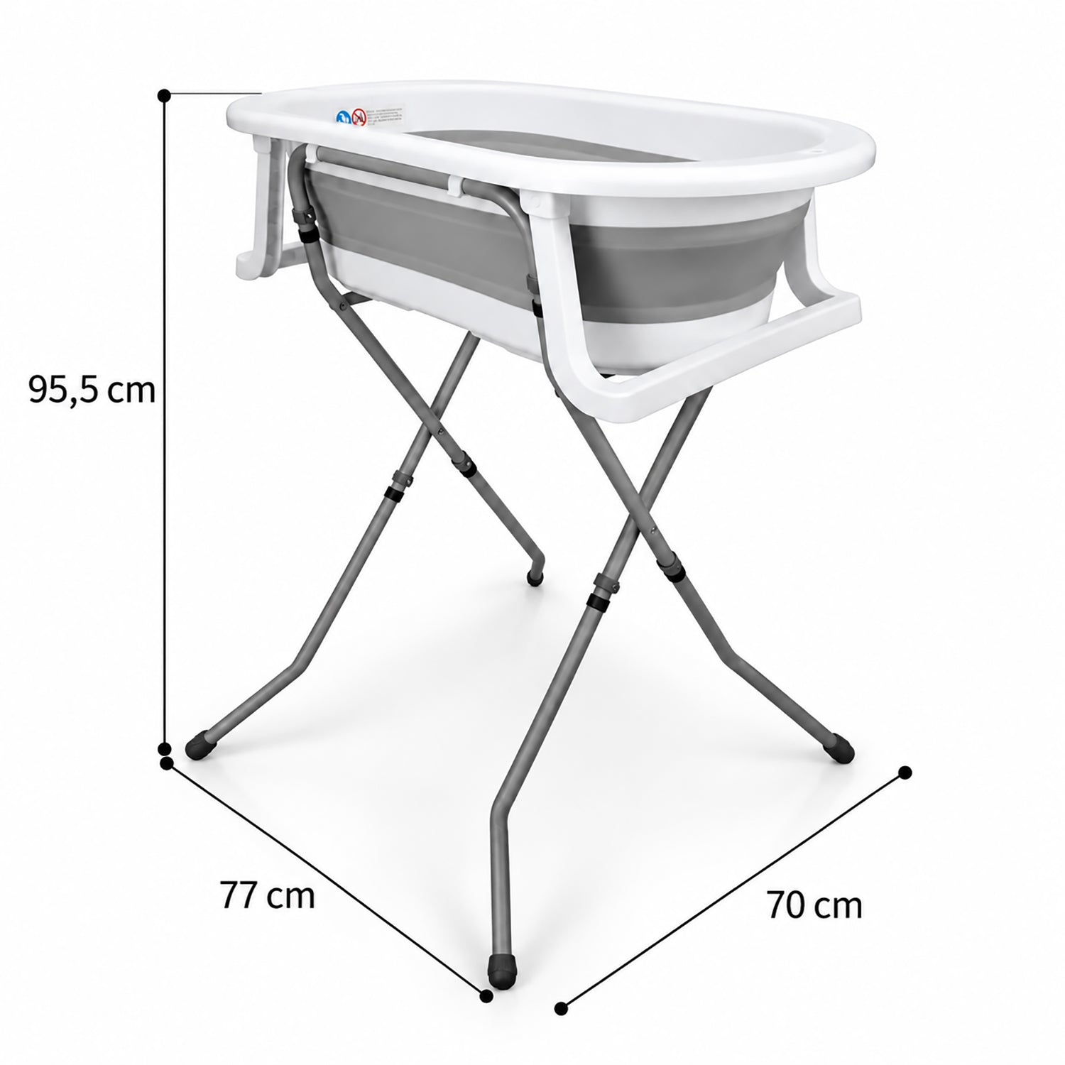 Folding bathtub with legs and Luigi reducer