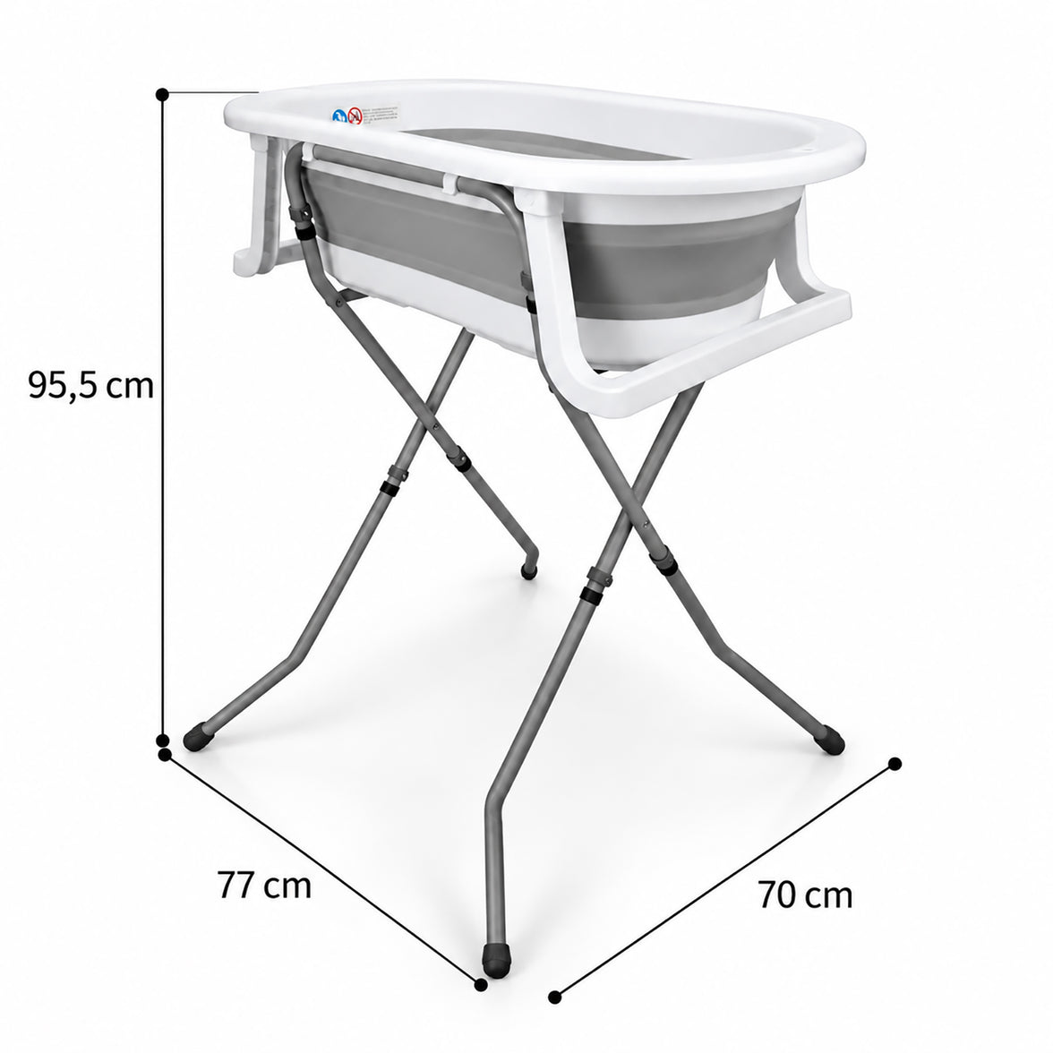Folding bathtub with legs and Luigi reducer