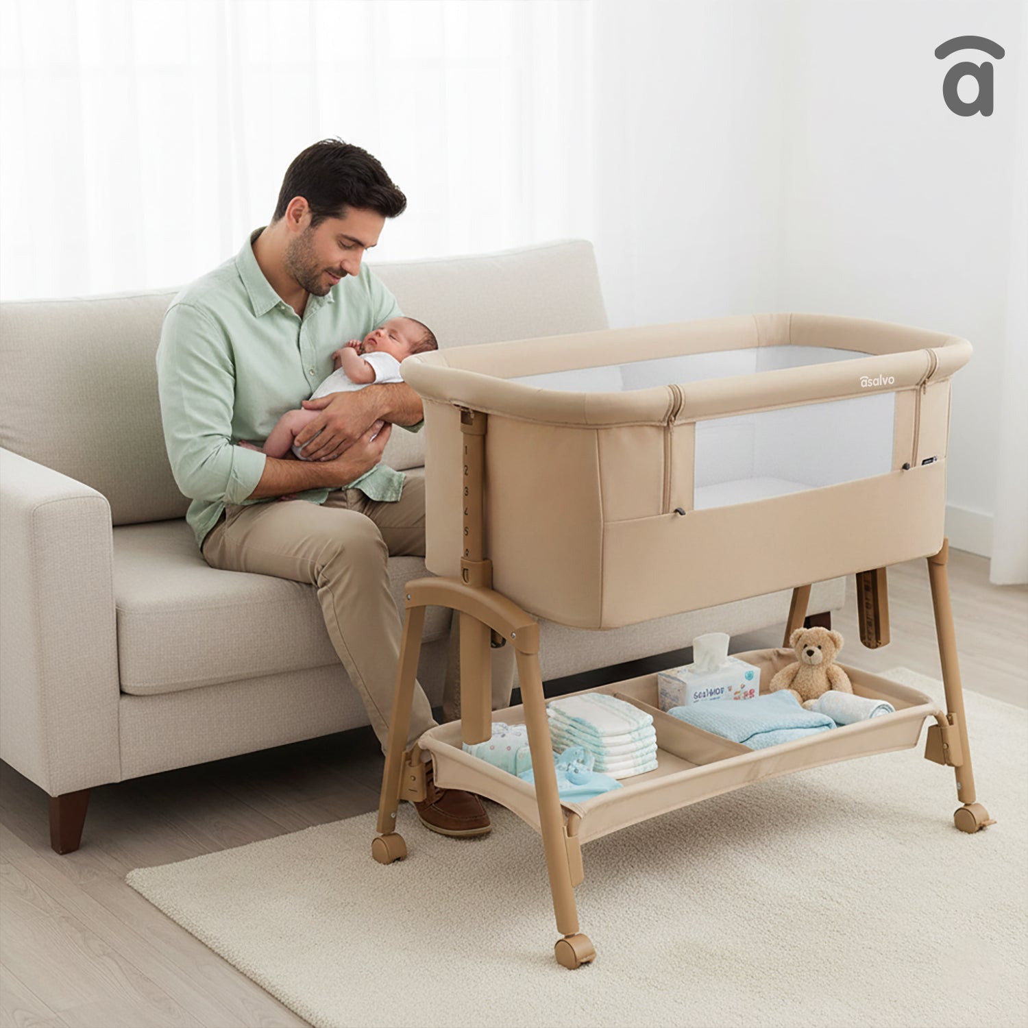 Minicuna de colecho Smart beige