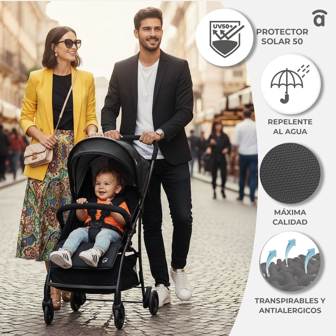 Milan Black Stroller