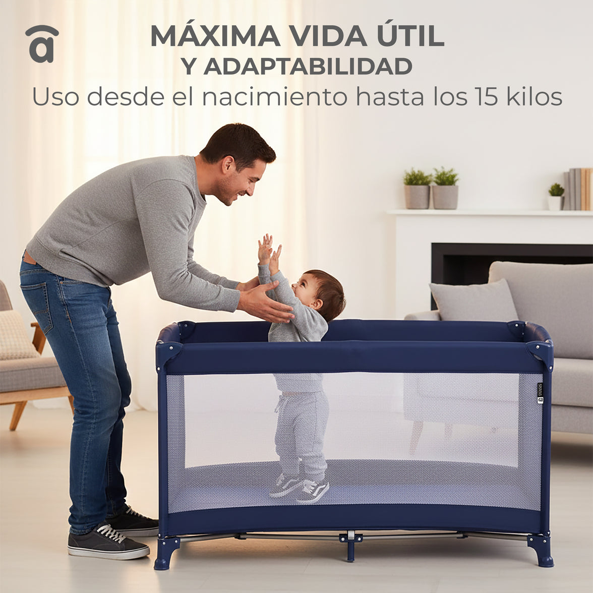 Cuna de viaje Creta gris