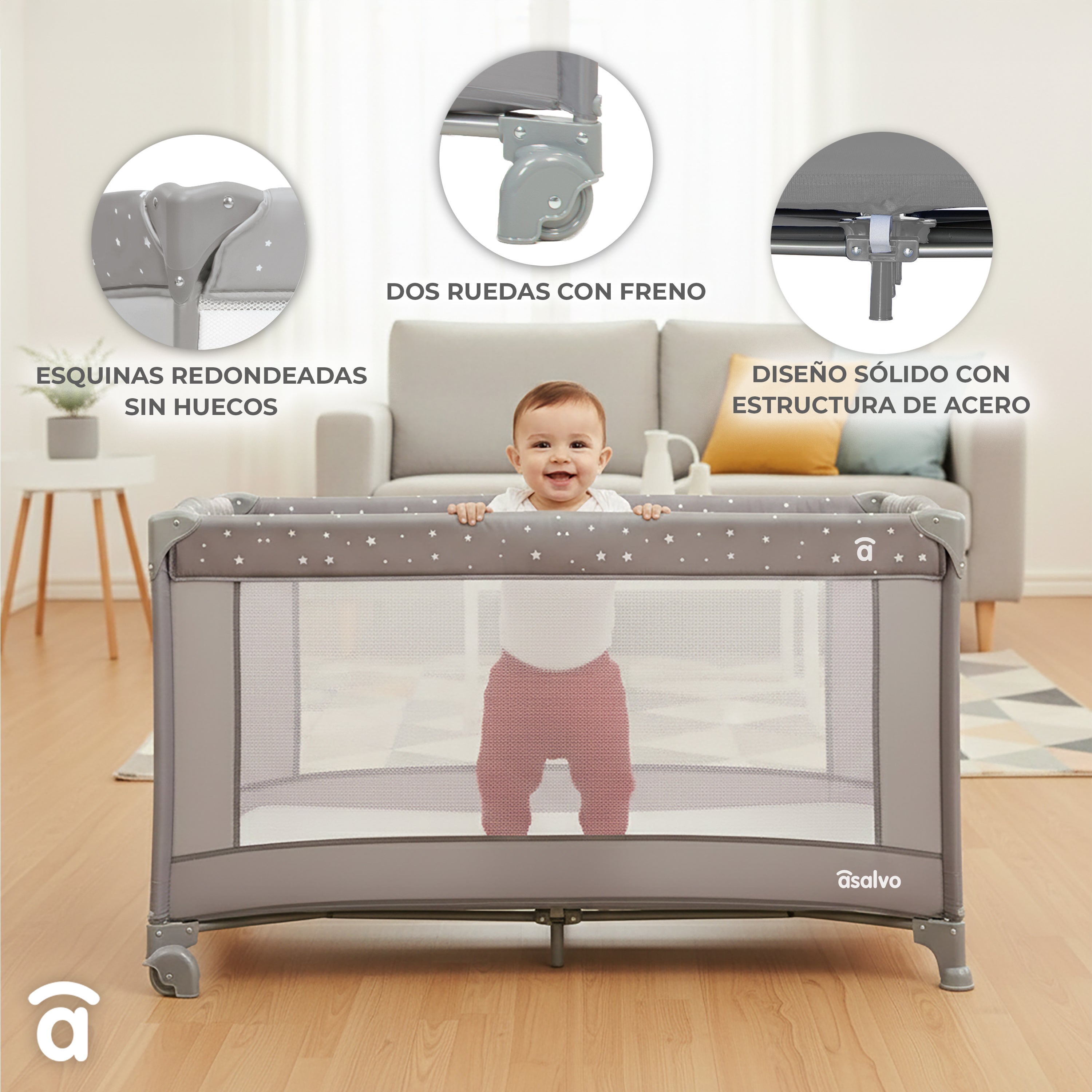 Balearic Travel Crib 2 gray