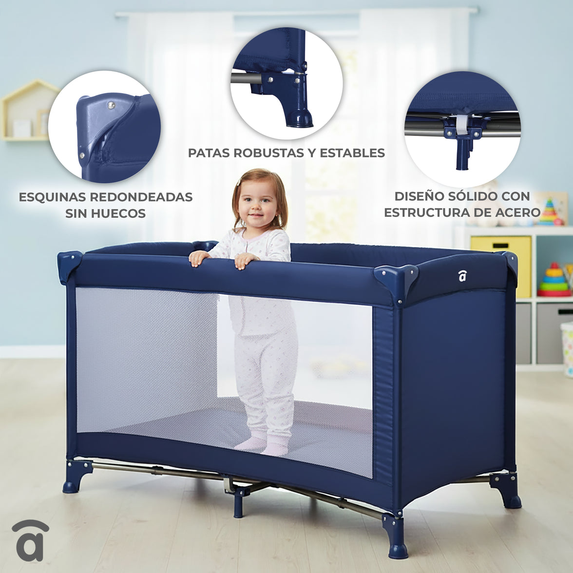 Cuna de viaje Creta gris