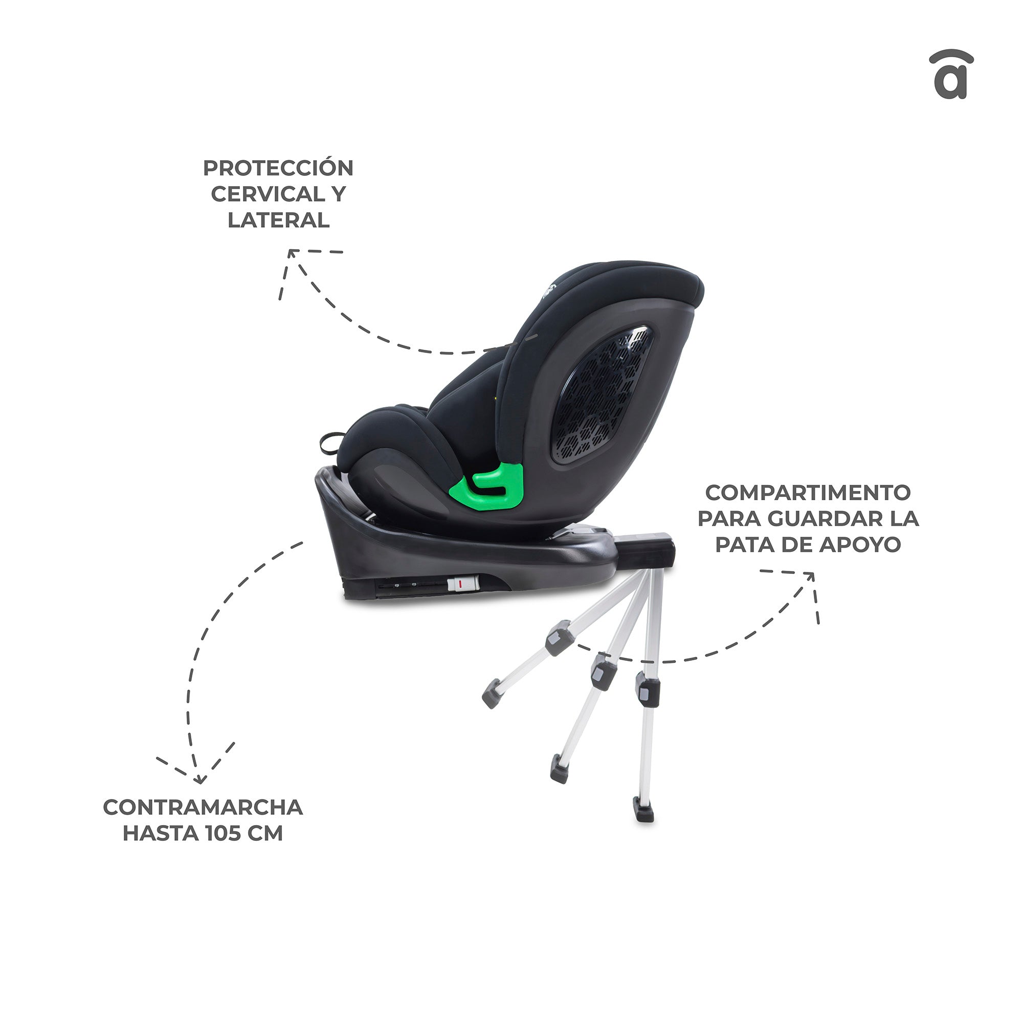 Silla de Auto Upperfix Gris