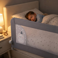 Barreira de Cama 2-em-1 de 150cm para Cama Divã ou Standard Ouriço Cinzento