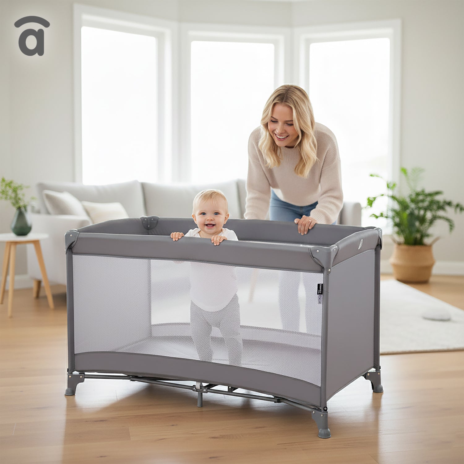 Cuna de viaje Creta gris