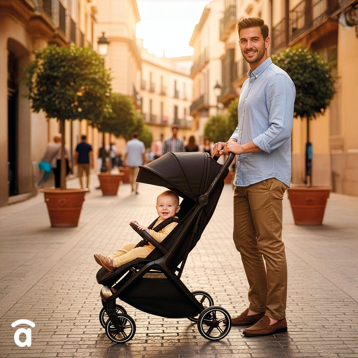 Silla de paseo Doha negra