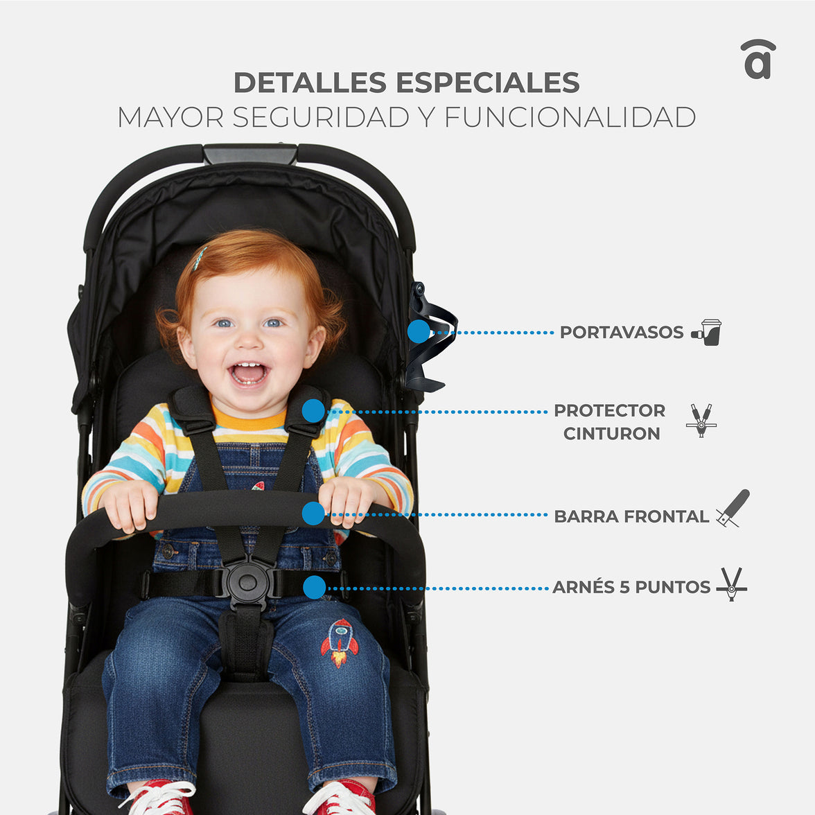 Hito black stroller