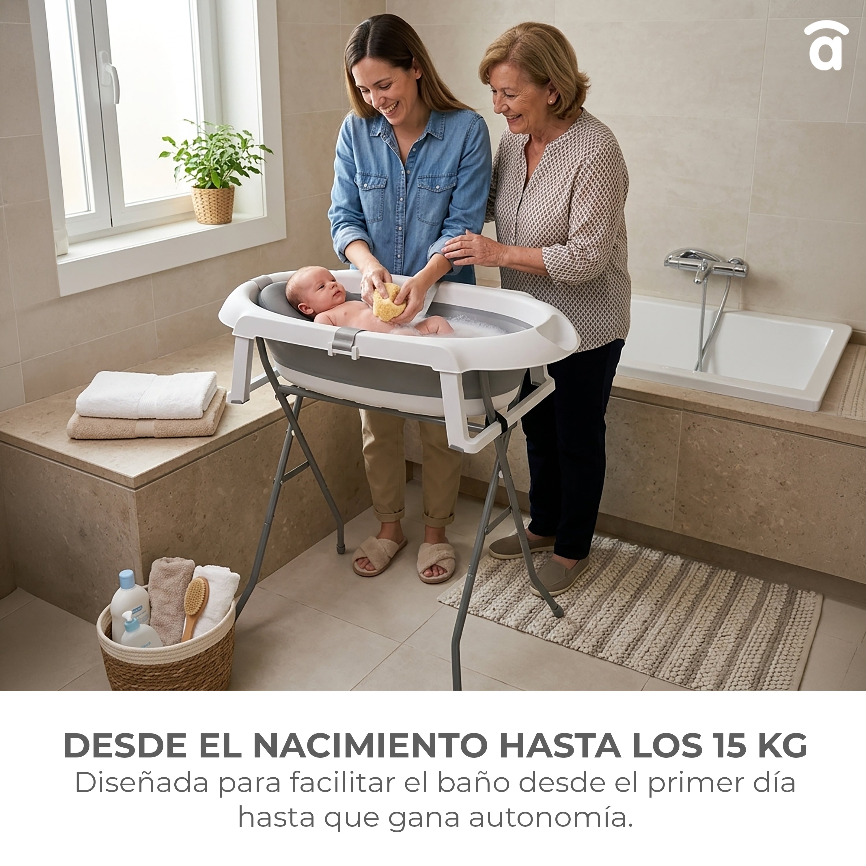 Banheira dobrável com pés e redutor Luigi