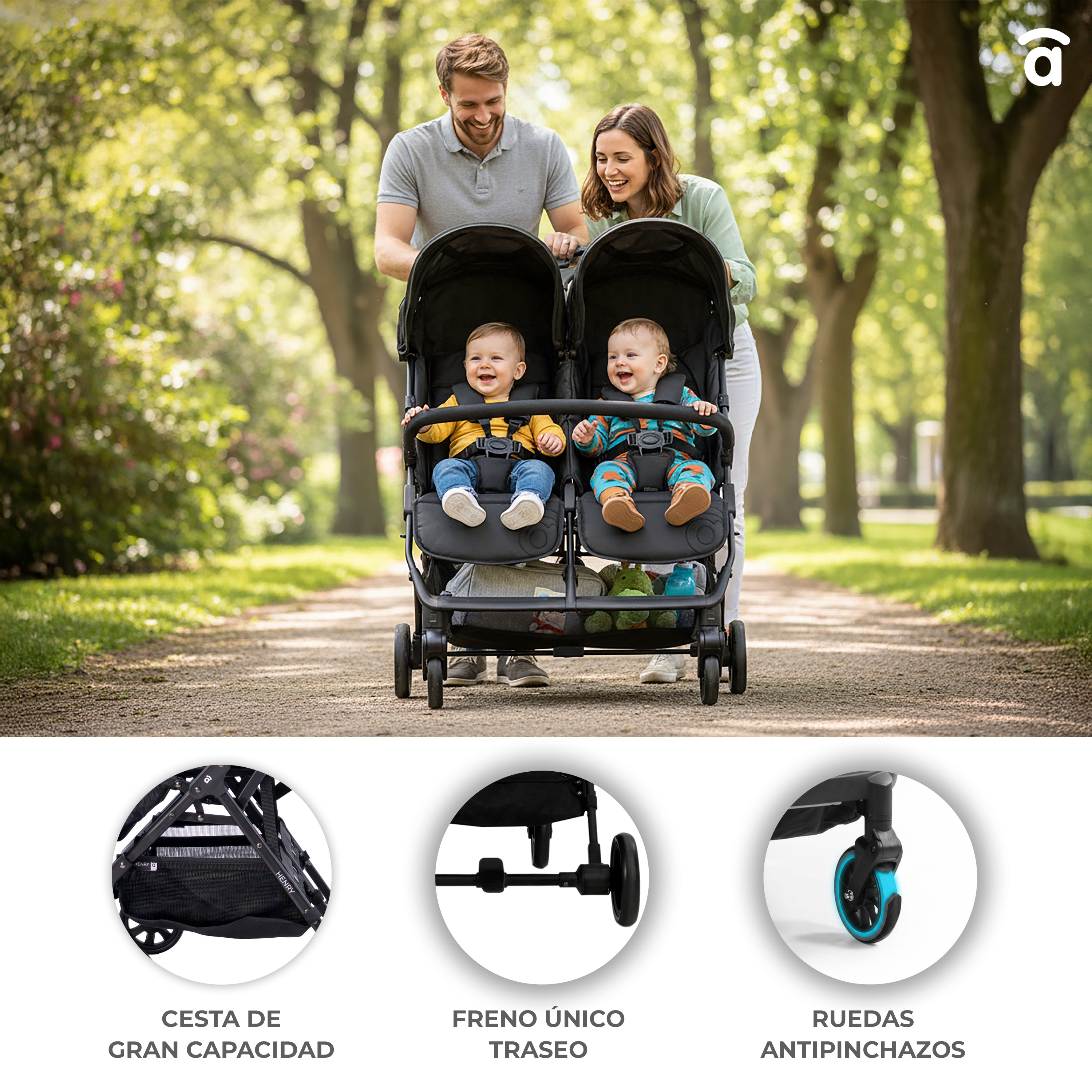 Carrinho Duplo Henry Preto