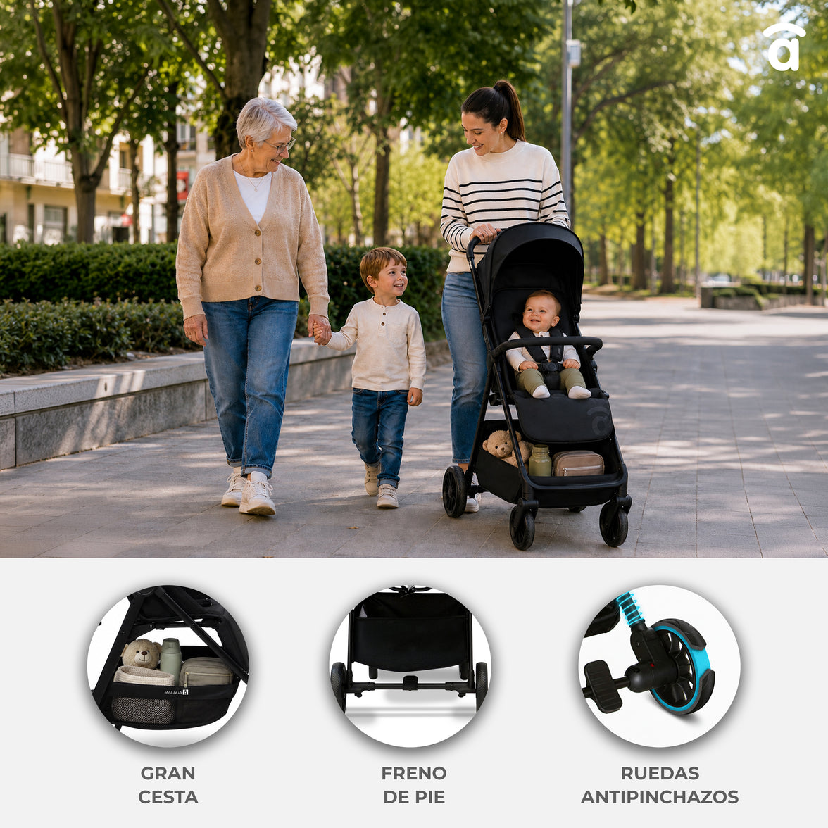 Silla de paseo Málaga verde