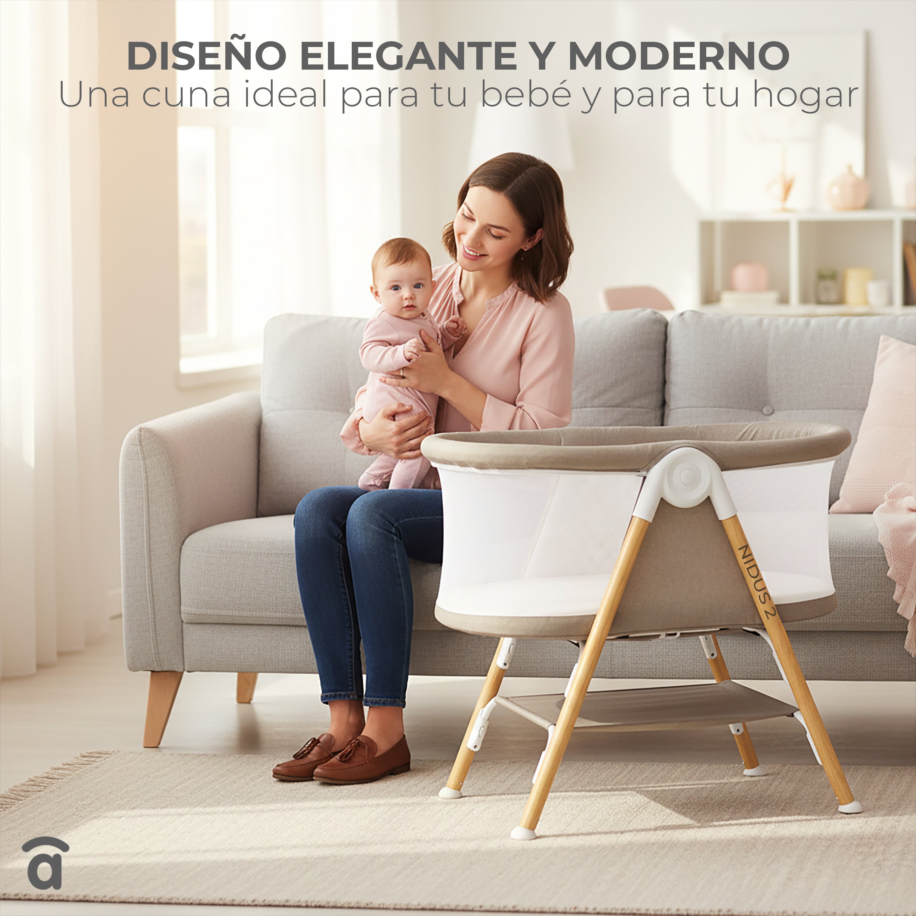 Mini Berço Nidus 2 Bege