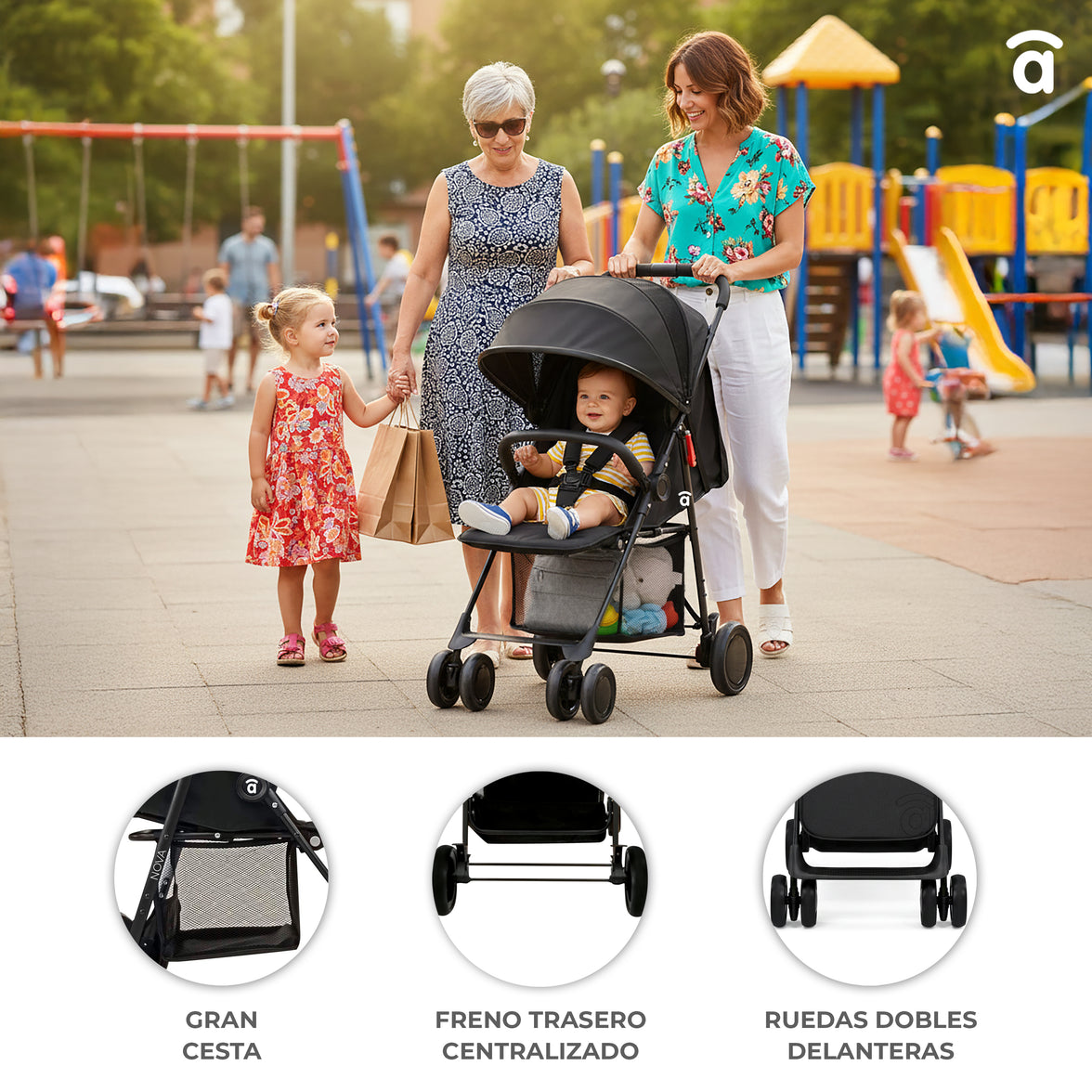 Carrinho de passeio preto nova