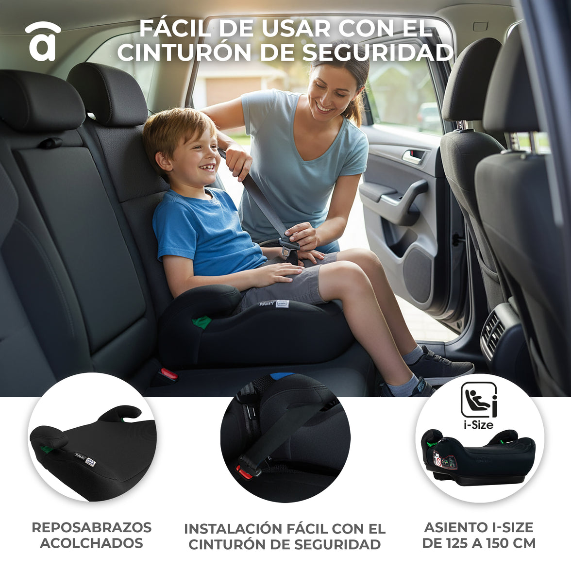 Silla de Auto I-Size Pamy negro