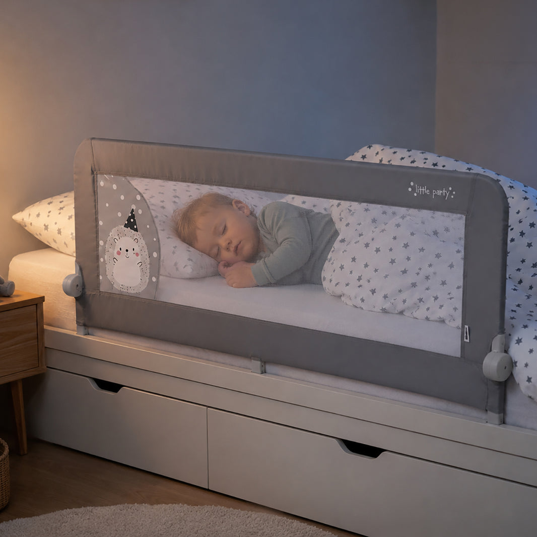 2-in-1 150cm bed rail for trundle or standard beds - Grey Hedgehog