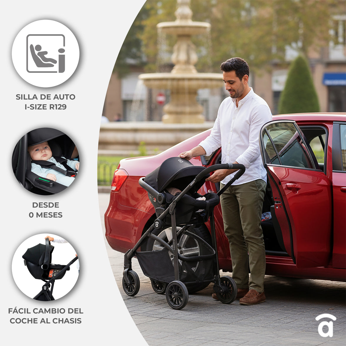 Trío Convertible Biarritz negro