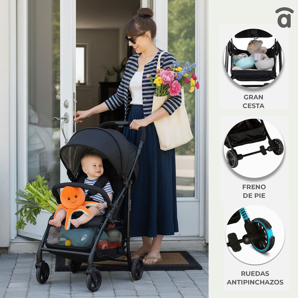 Milan Black Stroller