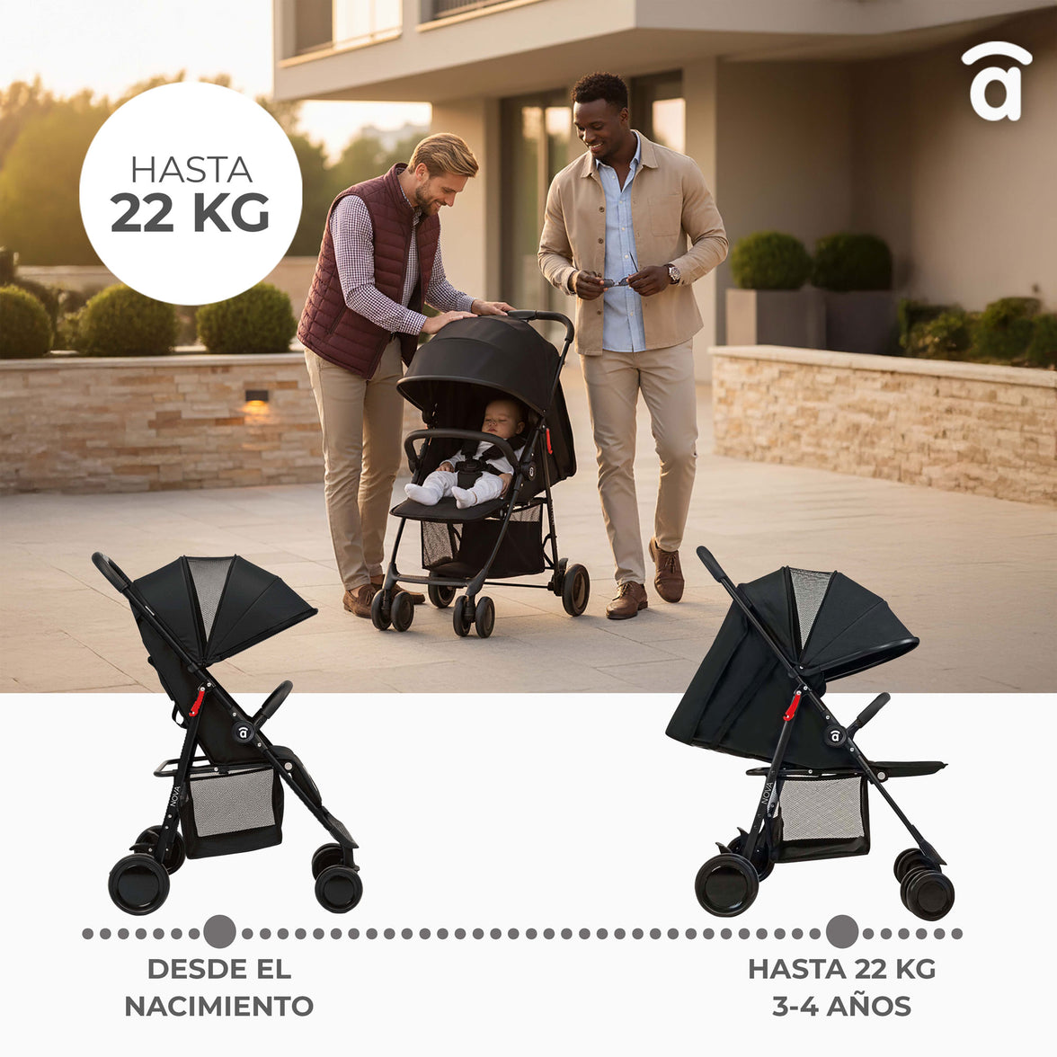Silla de paseo nova dorada