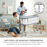 Minicuna de colecho Sky gris