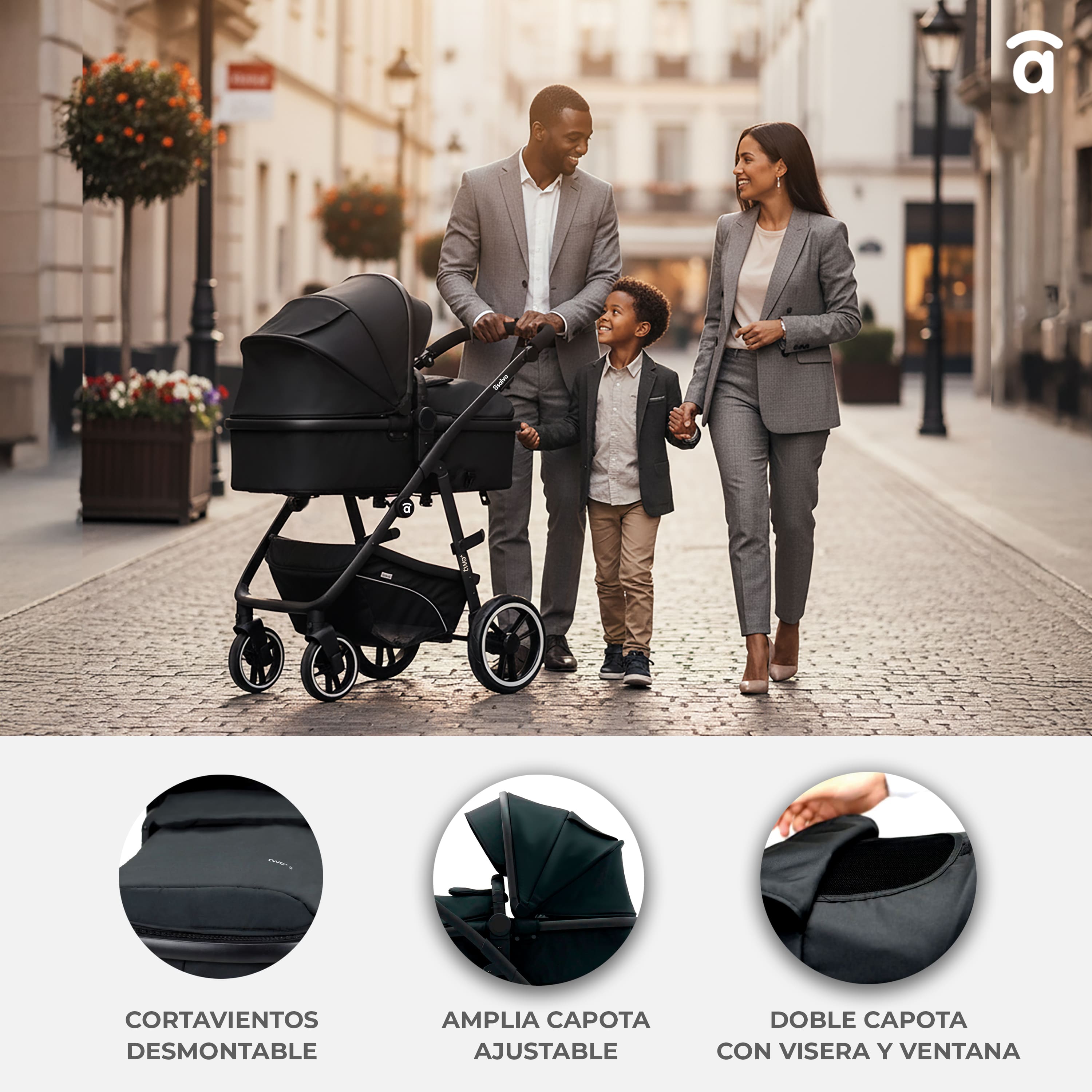 Convertible Trio Two+ 2 Black