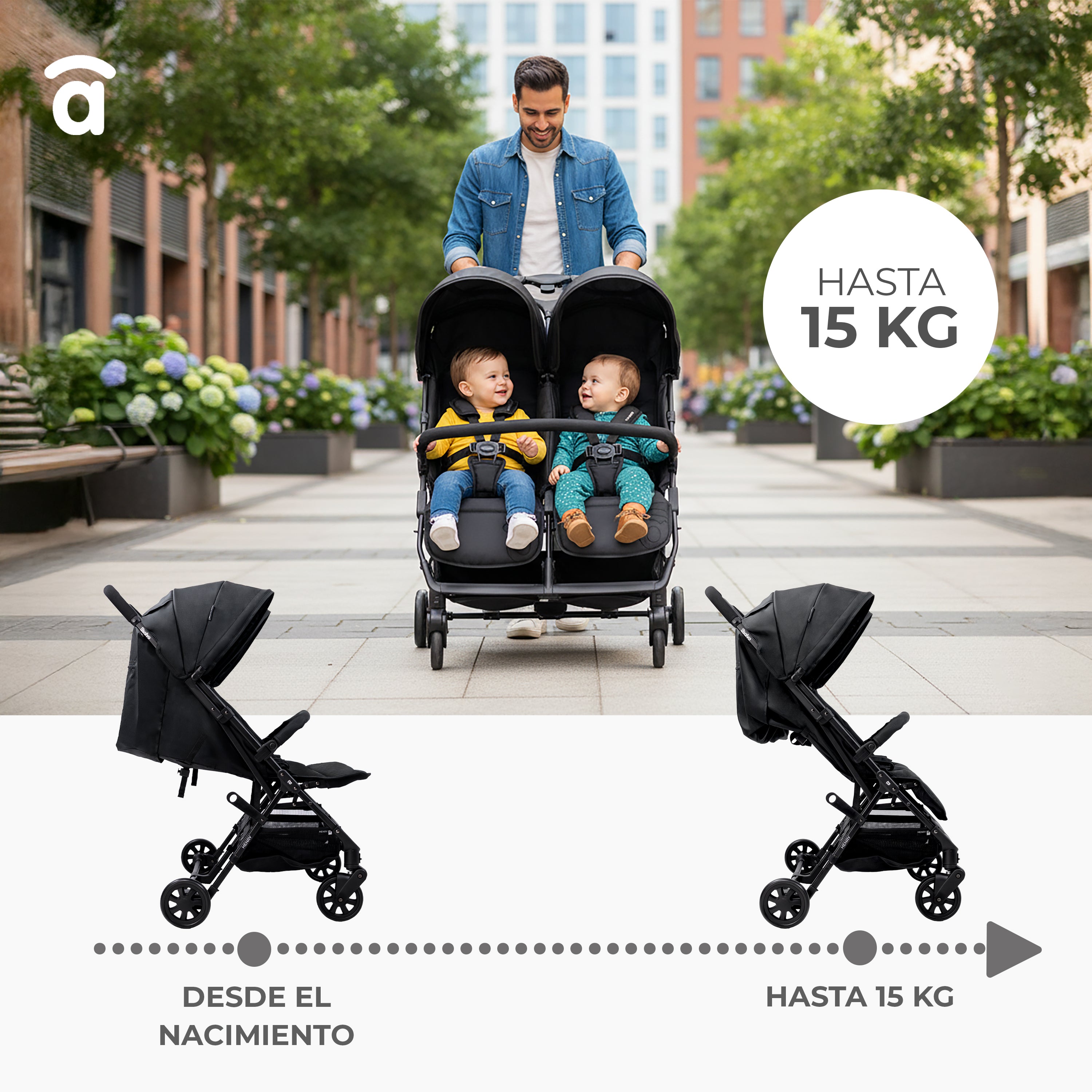 Carrinho Duplo Henry Preto